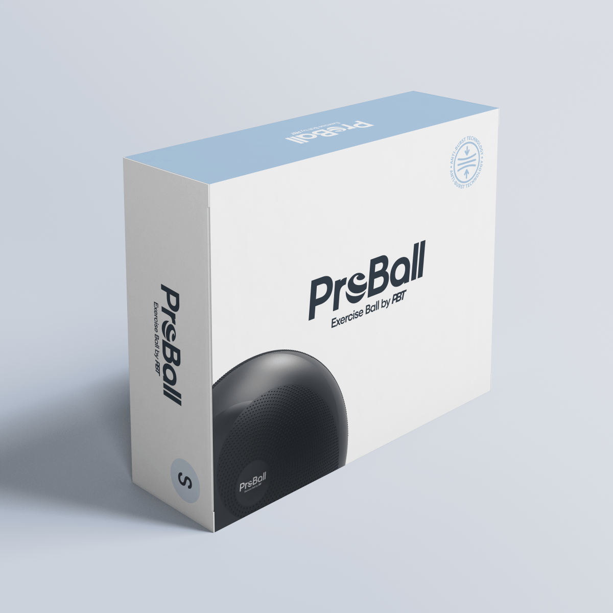 PBT Proball exercise ball packaging with product branding